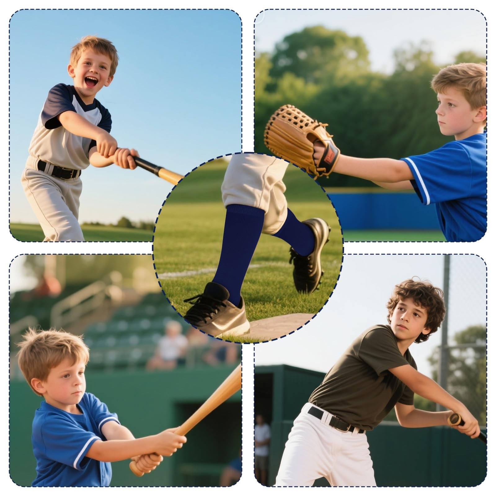 Mikovivi Youth Baseball Socks, Belt and Ball Set, As Shown in the Picture