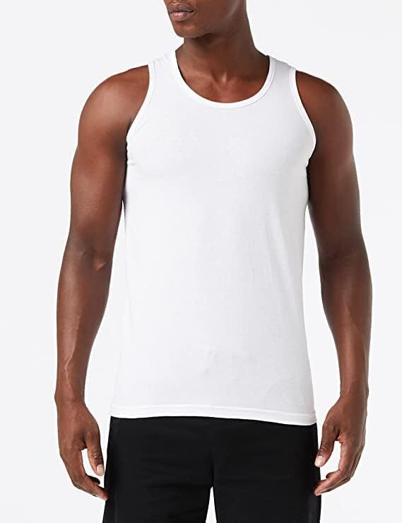 MEN’S VESTS WHITE VEST – 100% Combed Cotton – 6 PACK