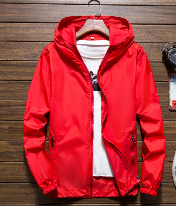 Men‘s Lightweight Windbreaker Hooded Waterproof Rain Jacket Breathable Outwear