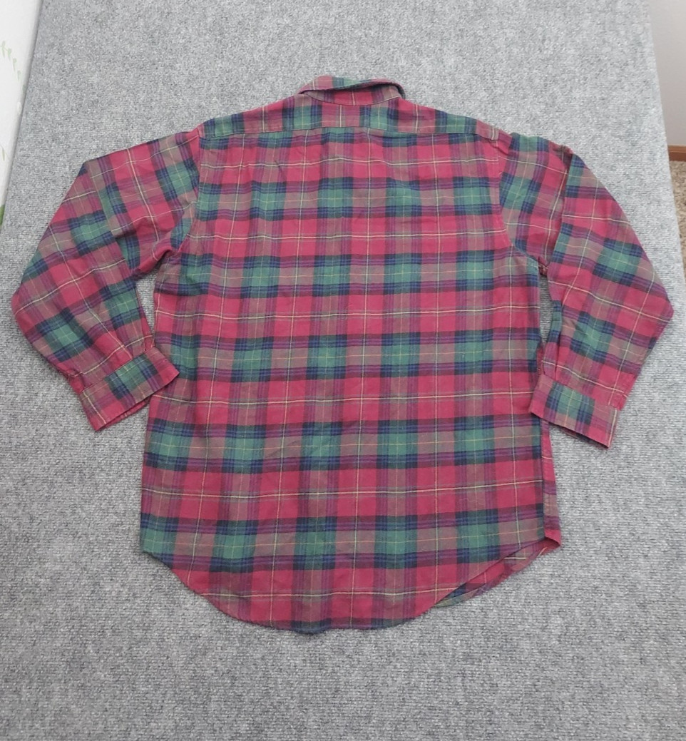 Pendleton Shirt Men Large Plaid Burgundy Country Traditionals Wool USA Flannel