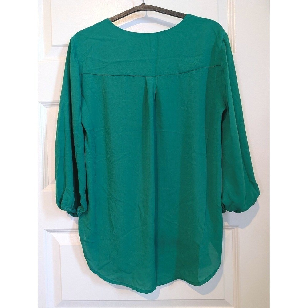 Pleione green v-neck blouse