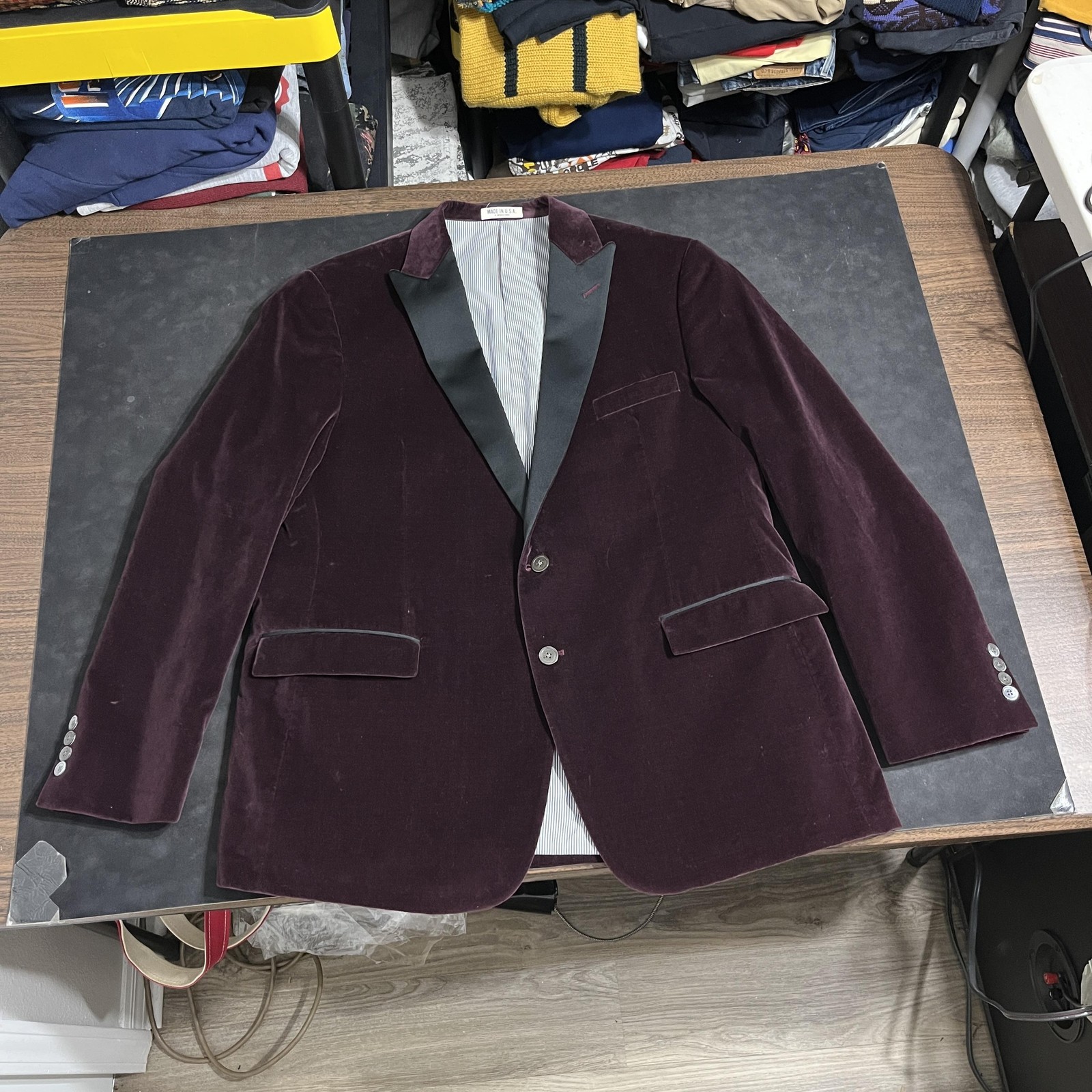 Todd Snyder Blazer Men 46 Purple Velvet Tuxedo Jacket Mayfair Fit USA Sport Coat