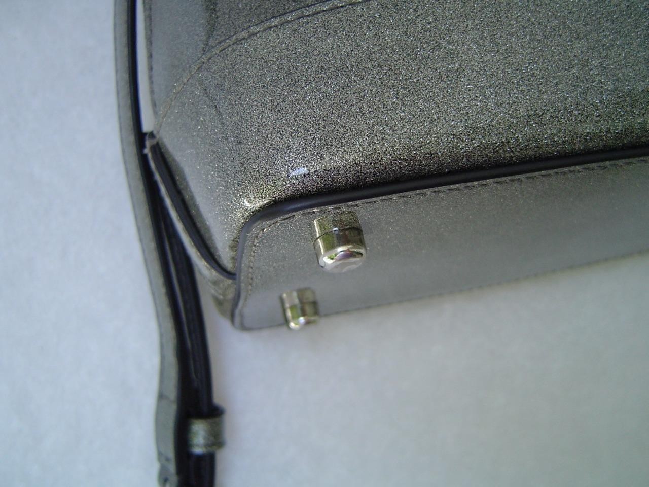 AUTHENTIC COACH SILVER GLITTER PATENT LEATHER MINI SIERRA SATCHEL #29134 EUC/LN