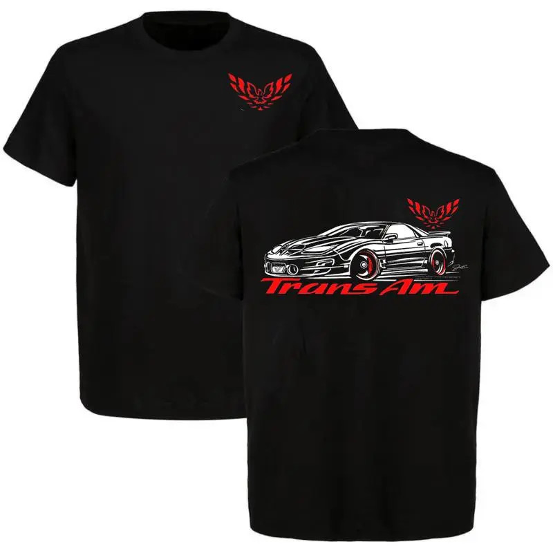 Trans Am Muscle Car Graphic T-Shirt, Classic Firebird Trans Am Tee for Men, Doub
