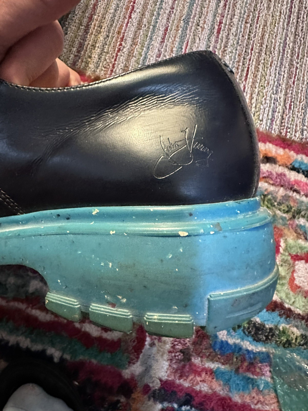 Fluevog EXCELLENT Official Tuesday Classic everyday blue/turquoise derby -12