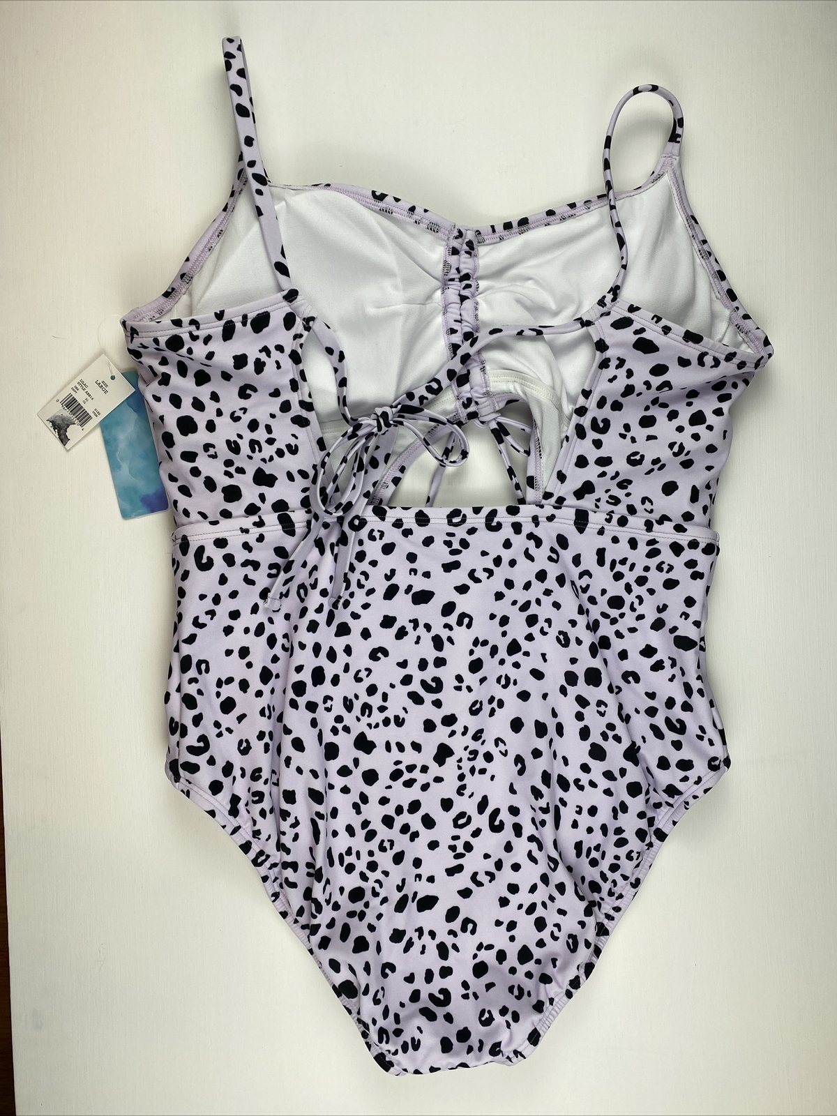 Womens Beach Betty Miracle Brands Lilac Purple Animal Print One Piece Swimsuit L