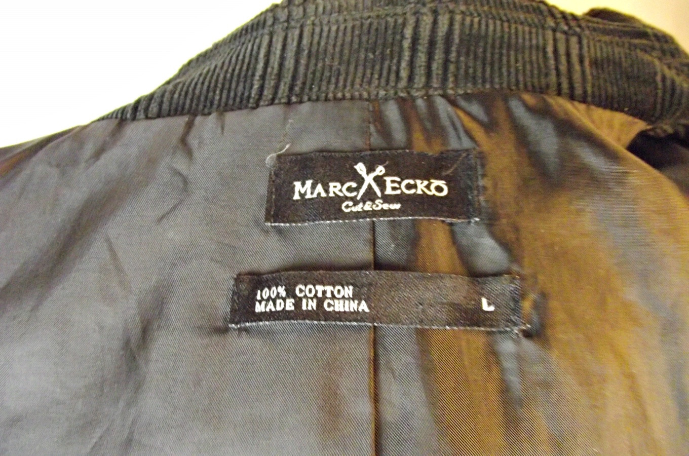 NEW No Tags Marc Ecko Mens Textured Corduroy Blazer Black Medium-Large