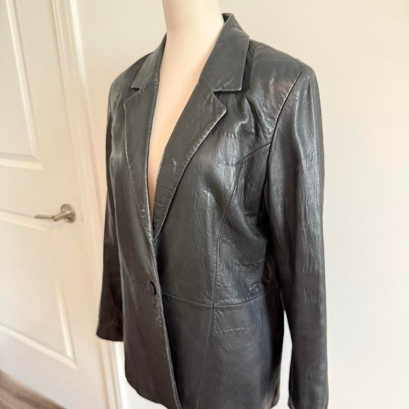 Wilson’s Leather Black 100% Genuine Leather Blazer Size L