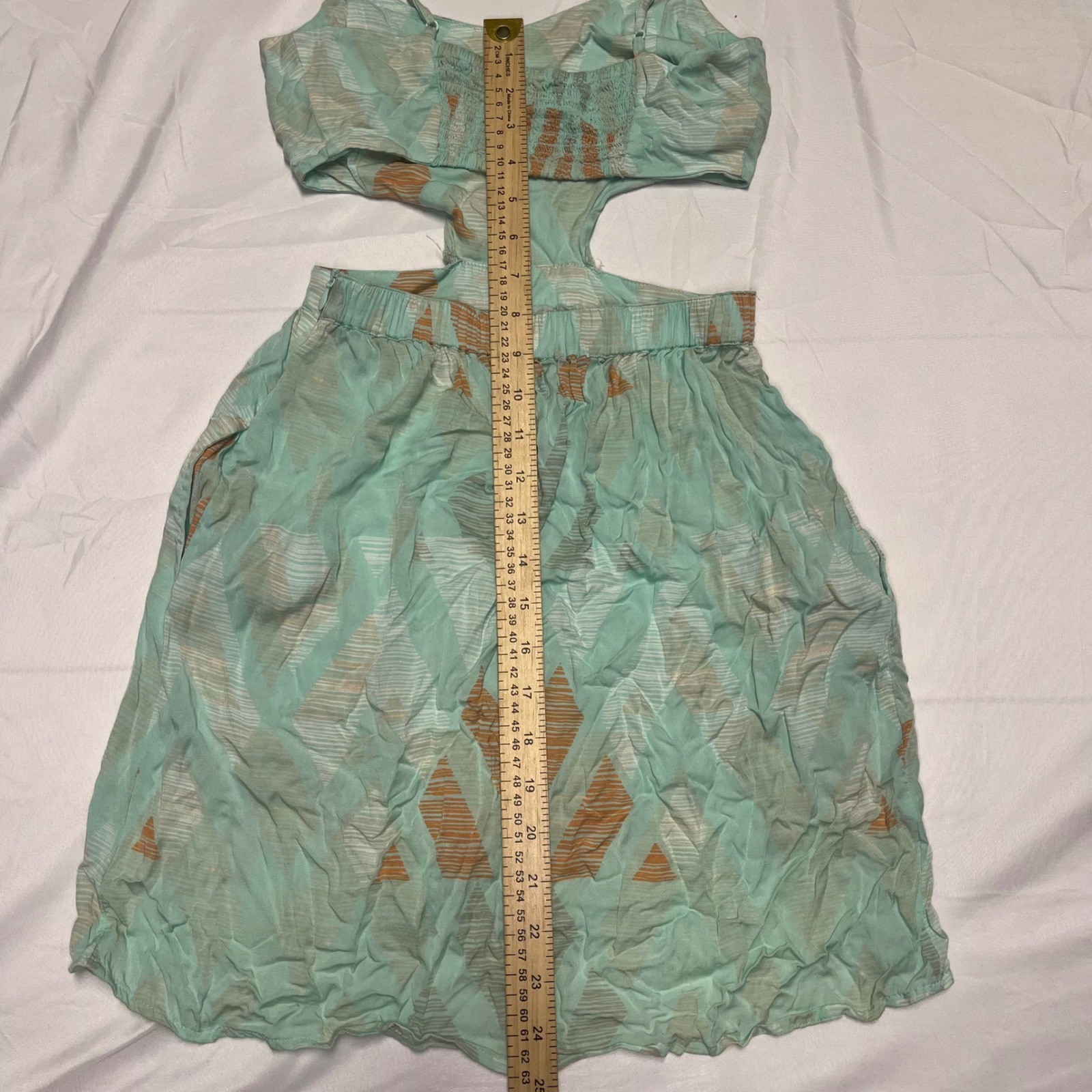 Mint Green Geometric Cutout Mini Dress