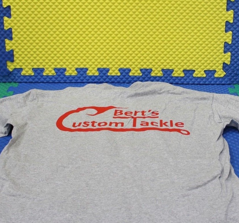 Berts Custom Tackle Gray Short SLV 50/50 Poly Cotton Dry Blend Choose Size