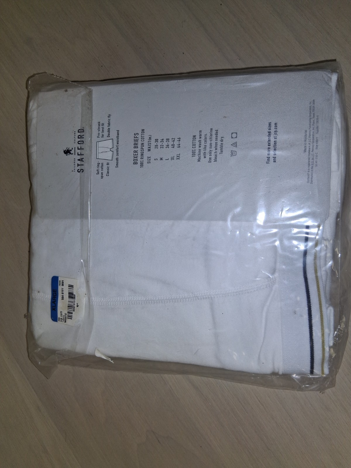 Stafford 4-Pack Men’s Cotton Boxer Brief White Size XL New
