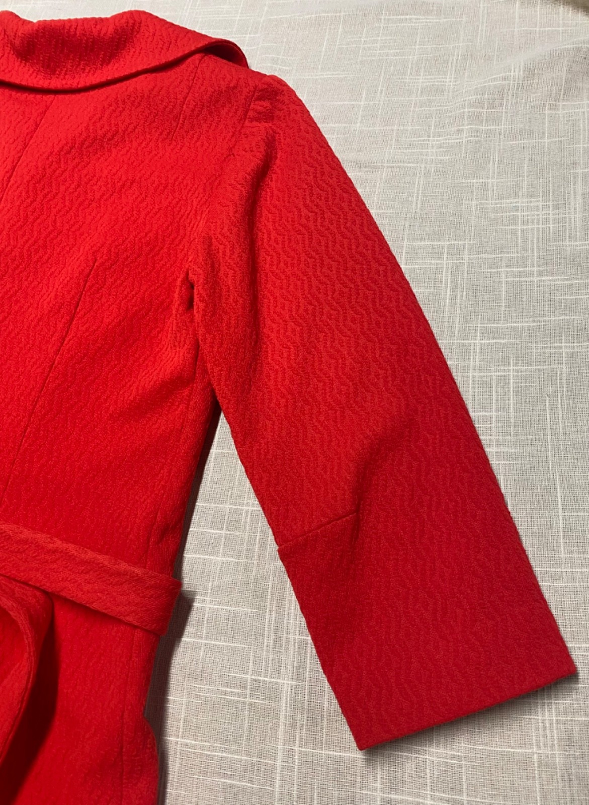 Vintage Dress 1960 Mod Go Go Burnt Orange Red Belted Retro Shift Dress