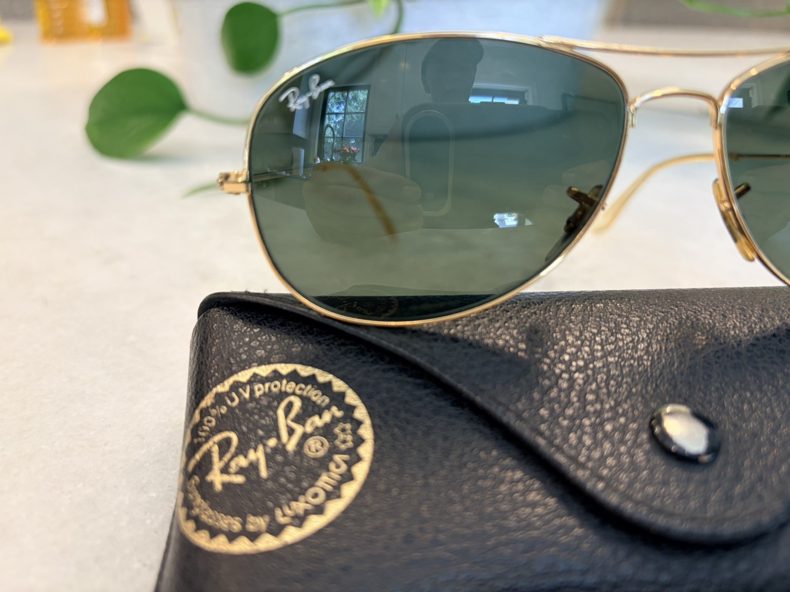 Ray Ban Sunglasses Aviator Cockpit 3362 Green Classic Lenses 59mm With Case