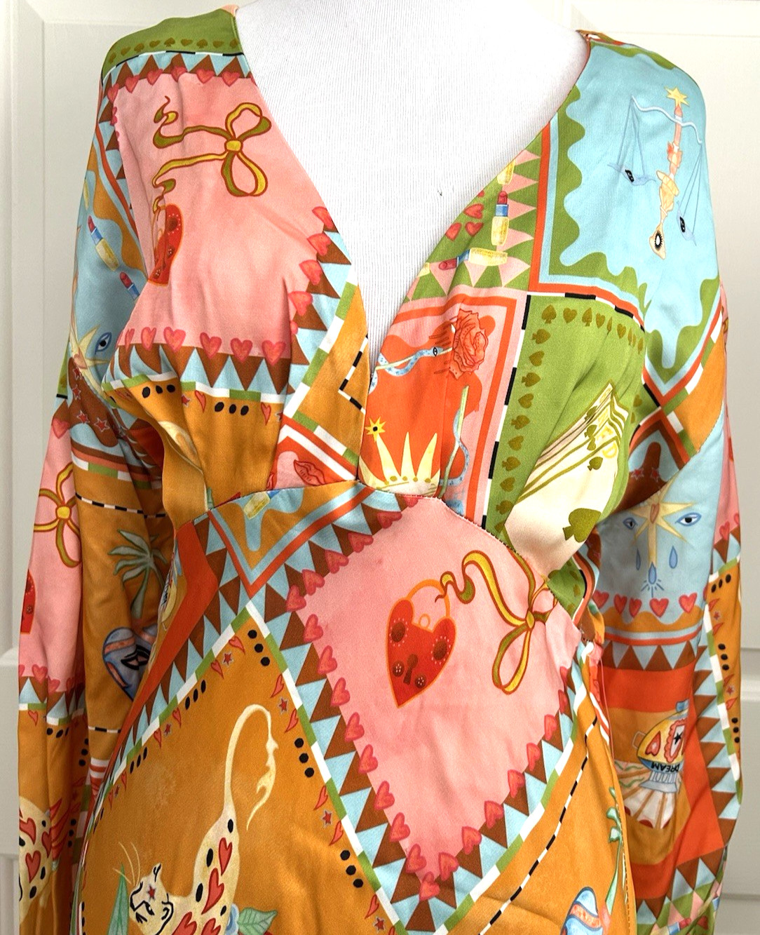 NWT Never Fully Dressed size 6 orange pink long sleeve fit & flare Dress $210