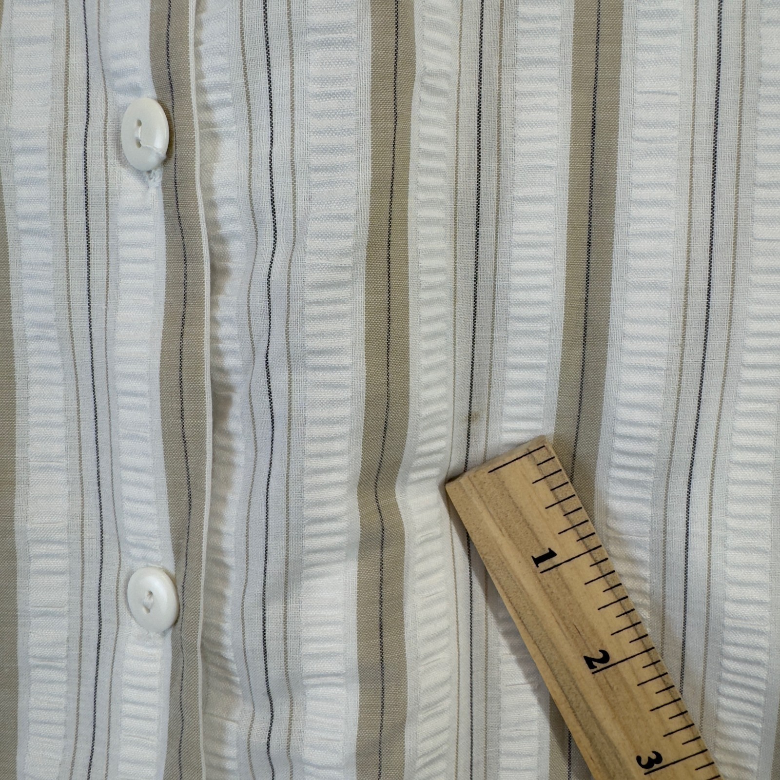 Top Notch Shirt Women Plus 22W-24W White Striped Short Sleeve Button Up VTG 80s