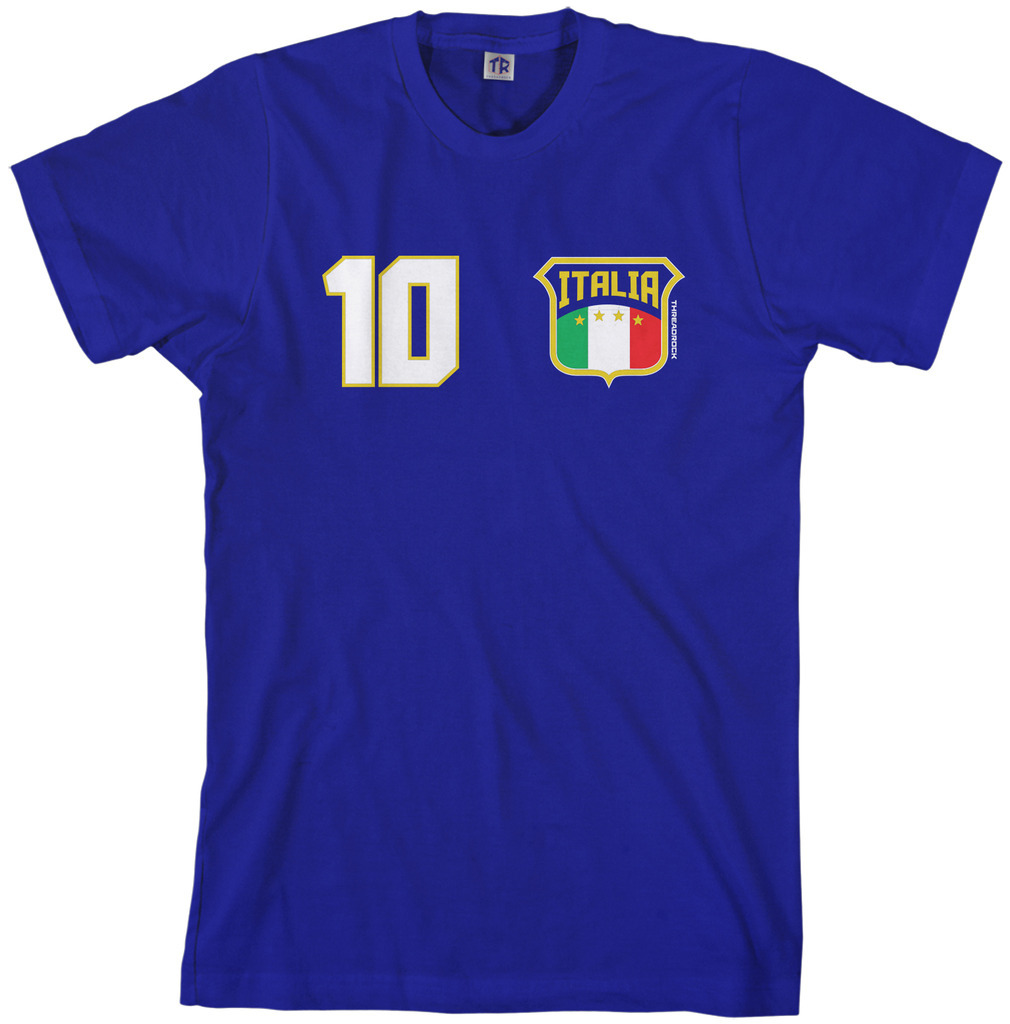 Threadrock Men’s Team Italia Soccer T-shirt Italy Italian Flag