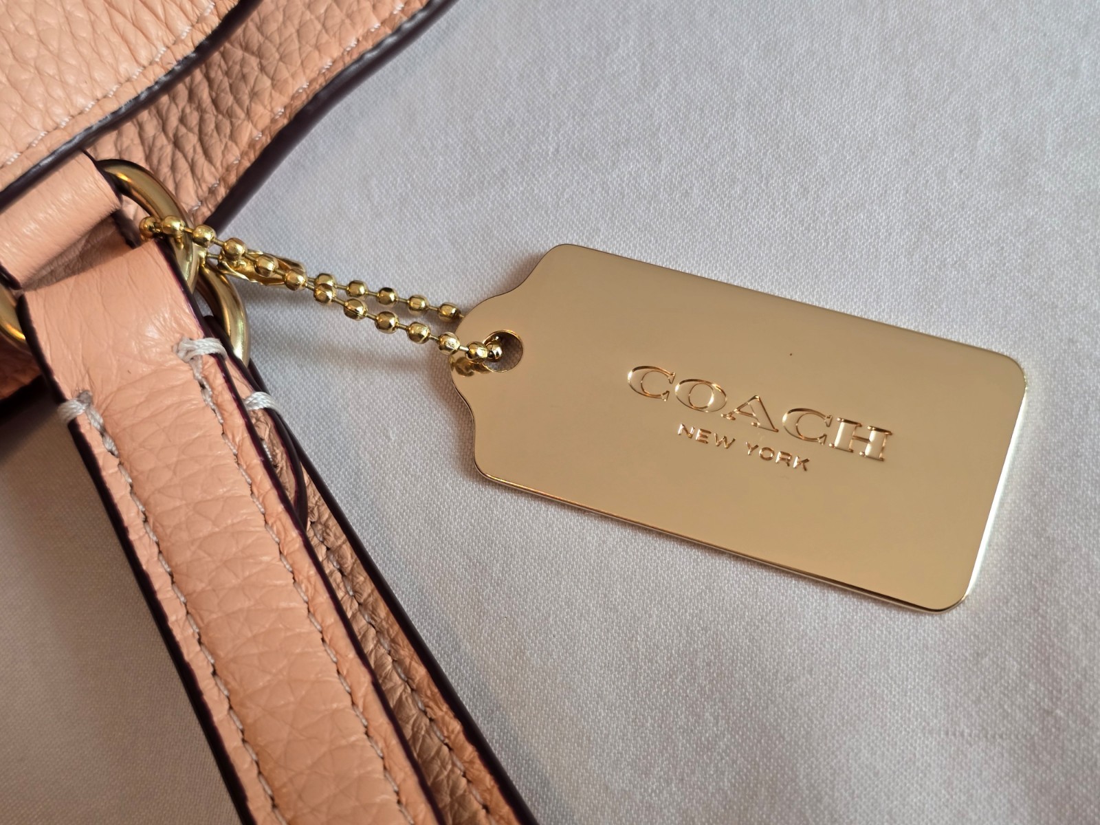 Coach Andy Tote in Faded Blush Pebbled Leather Embossed Horse & Carriage Logo