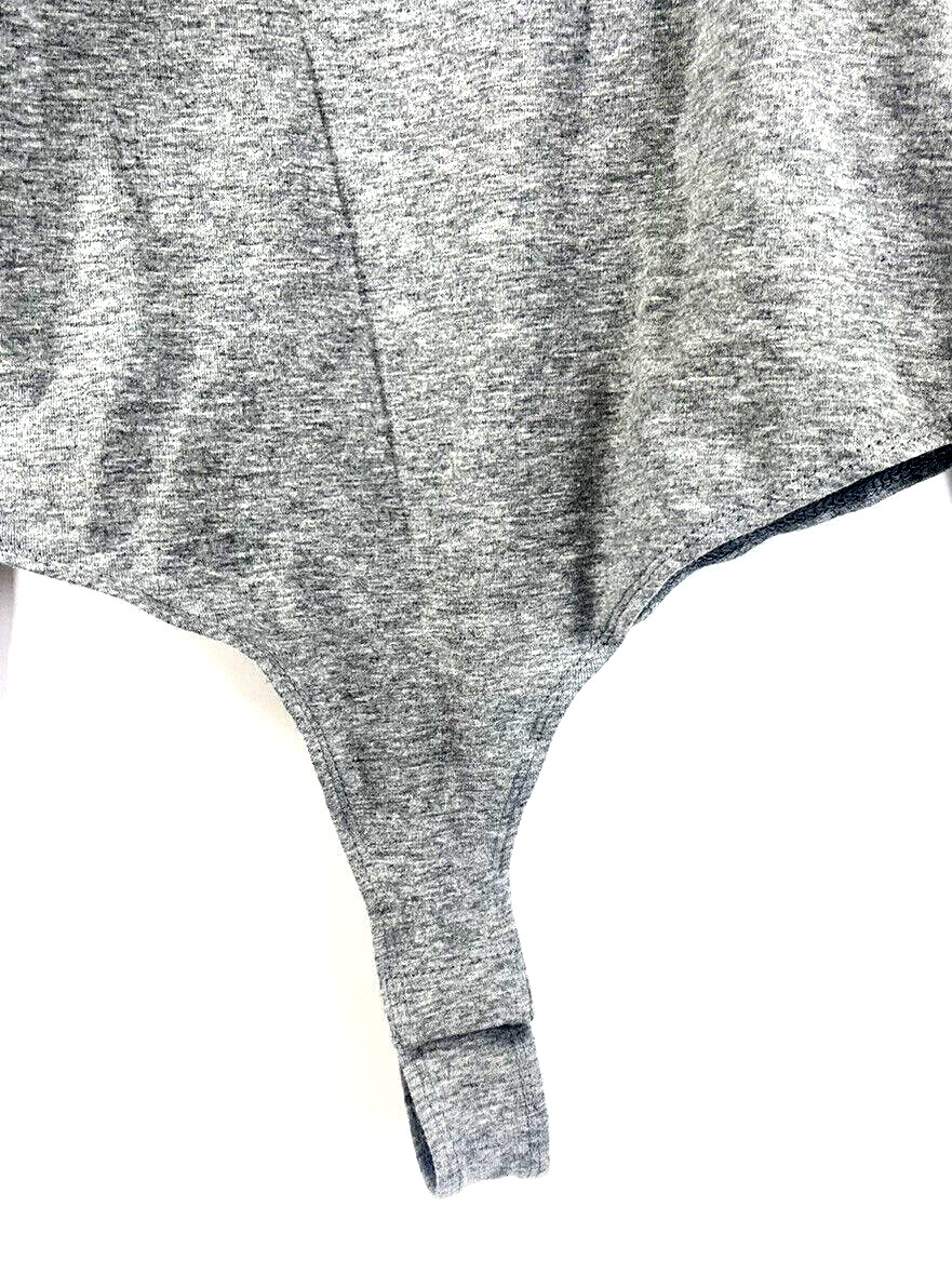 Lily White S Bodysuit Juniors Heather Grey snaps at bottom NWT $30