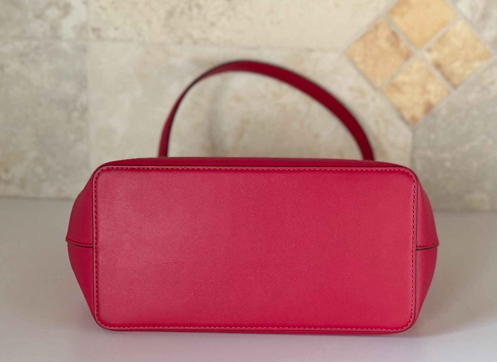 Michael Kors Pratt Medium Bucket Shoulder Tote Bag Dark Raspberry