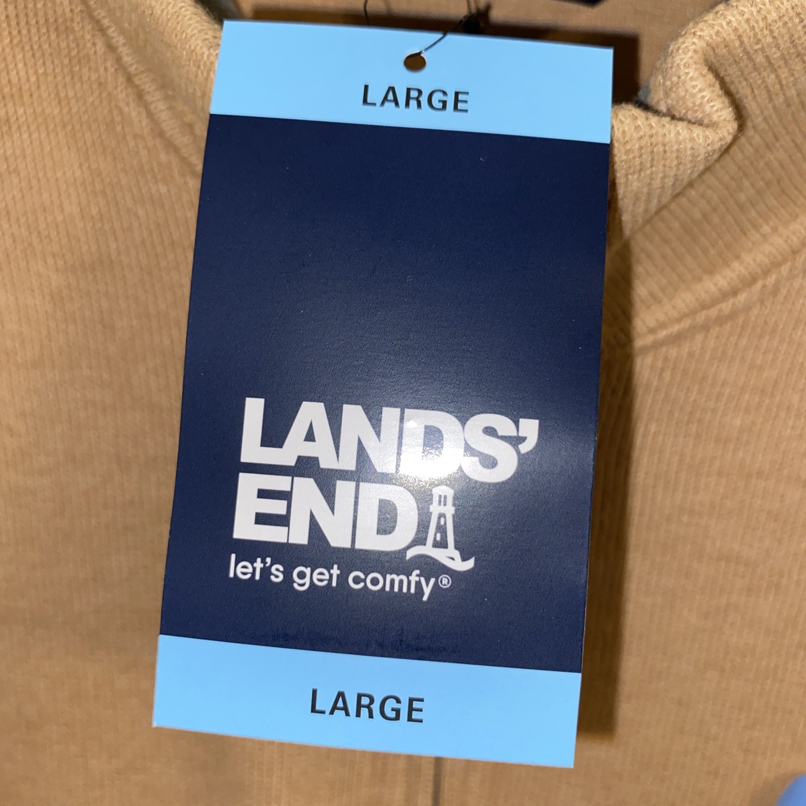 Lands’ End Men’s Bedford Rib Quarter Zip Long Sleeve Soft Cozy Pullover NWT