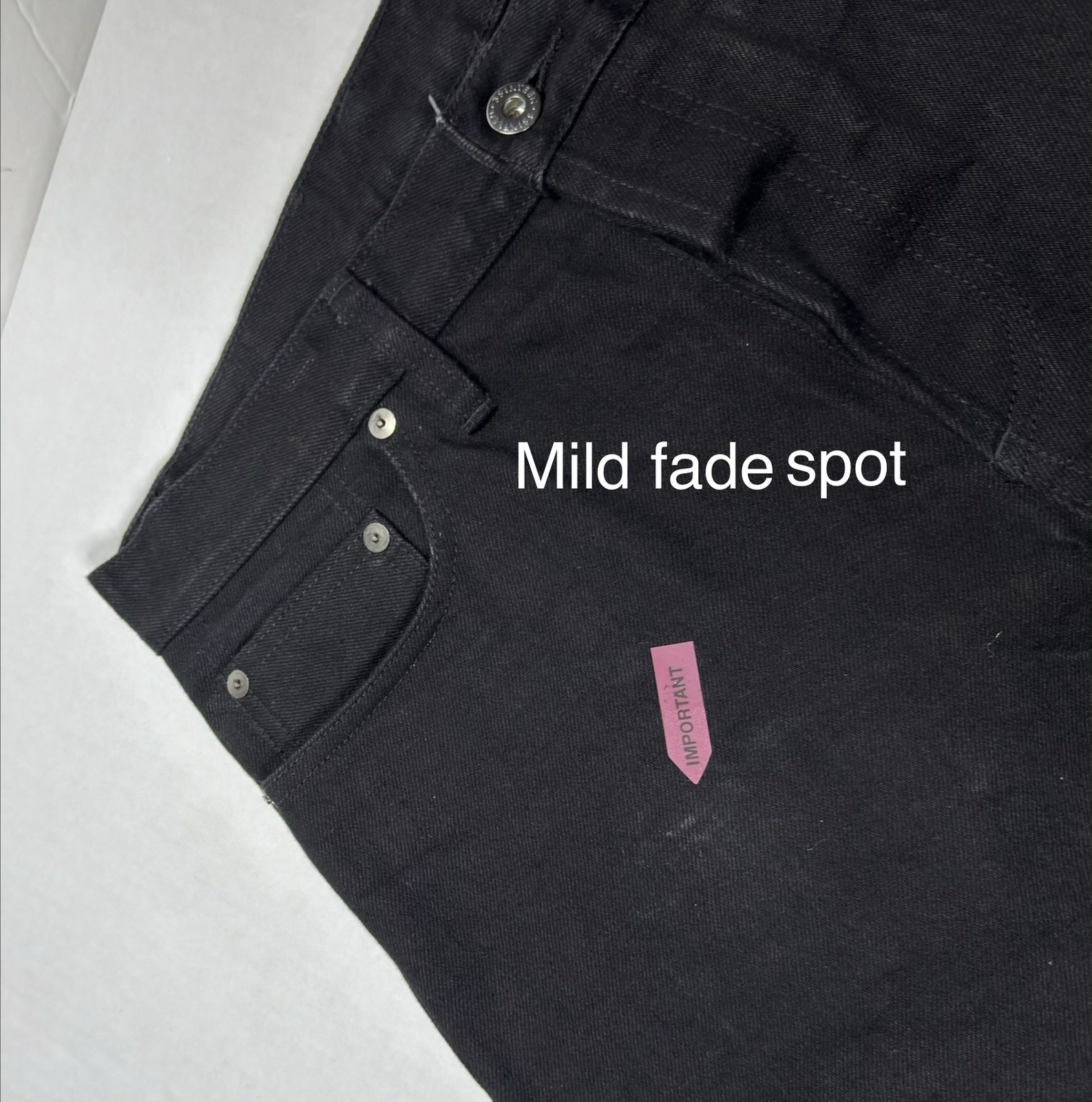 3sixteen ST-220X Slim Tapered Double Black Selvedge Jeans Button Fly Men’s 33×25