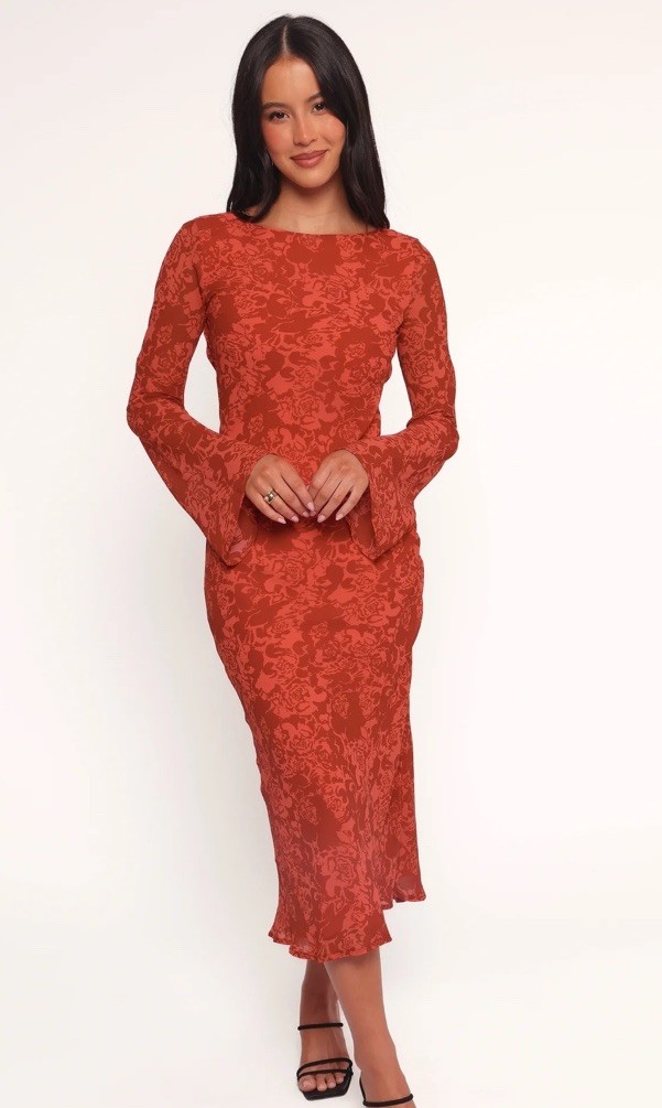 NWT Petal + Pup Talitha Red Long Sleeve Maxi Dress – Women’s Size 6