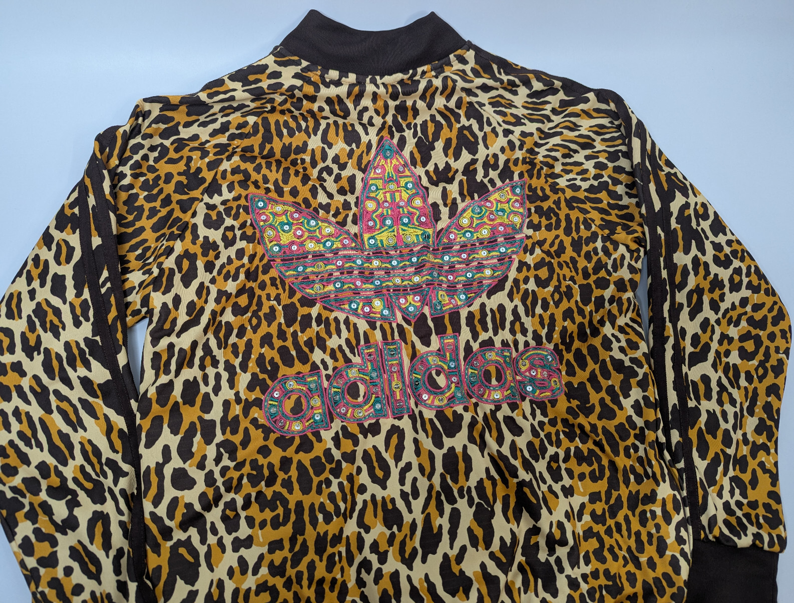 Adidas Jeremy Scott Leopard Sequin Track Jacket Originals Size Medium Rare
