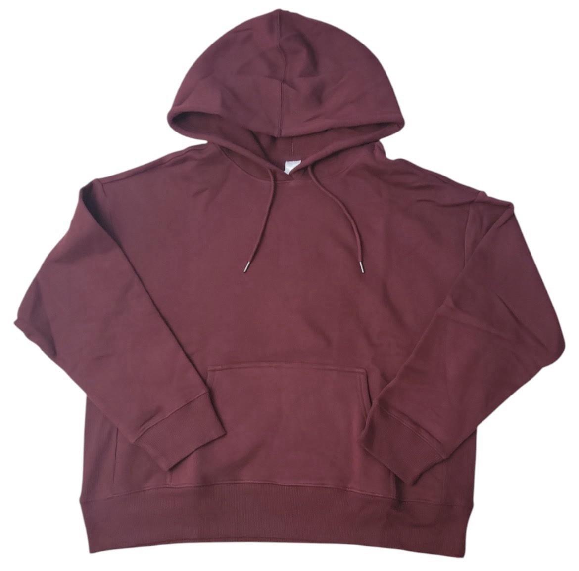 Member’s Mark Women’s Long Sleeve Relaxed Fit Fleece Hoodie- Black Crimson, Sz-S