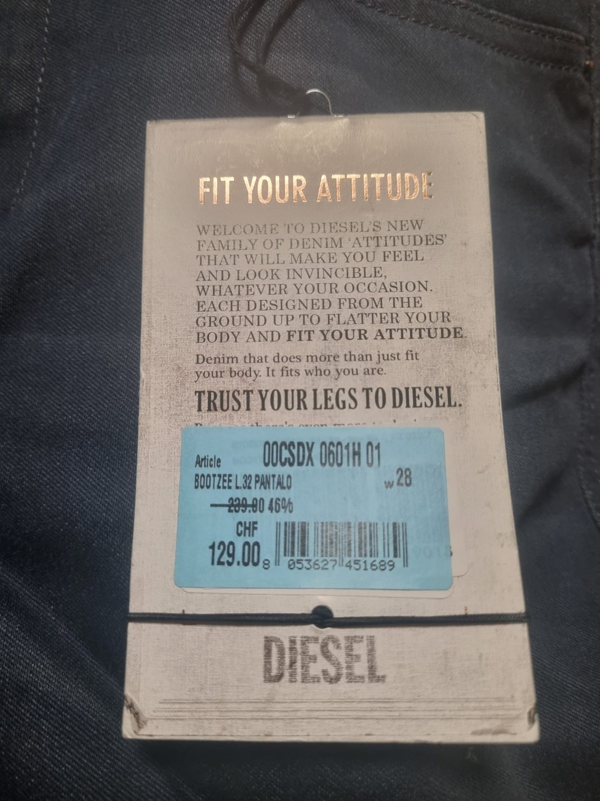 DIESEL Bootzee W28 L32 Womens Jeans Blue Slim Bootcut Stretch 0601H