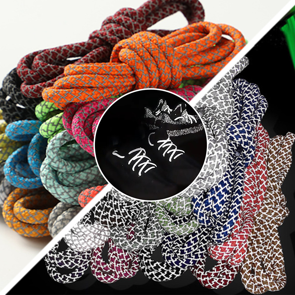 Reflective Round Rope Shoelaces 3M Laces Sneakers Sport Outdoor Climbing Boot