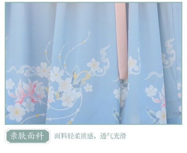 Chinese Style Ming Dynasty Cloud Shoulder Stand Collar Long Shirt Pleated Dress