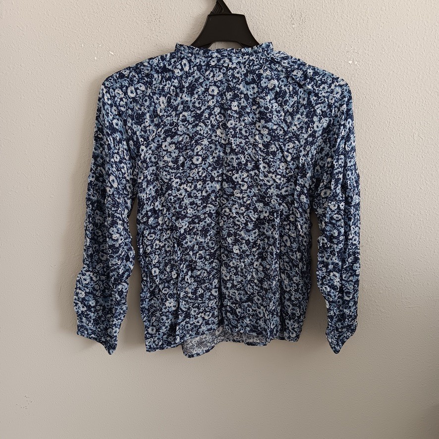 Encore by Idina Menzel Ruffle Neck Full Sleeve Romantic Blouse , Sz S a607767
