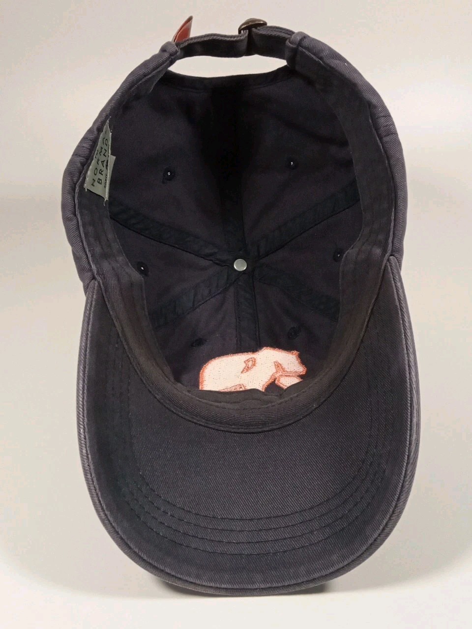 THE NORMAL BRAND Hat Gray Baseball Cap Bear Logo Adjustable Strap 100% Cotton
