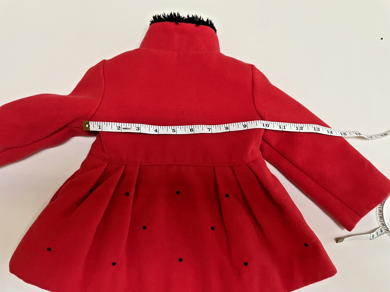London Fog Baby Girl’s Coat Red with Black Faux Fur Trim Size 12 Months