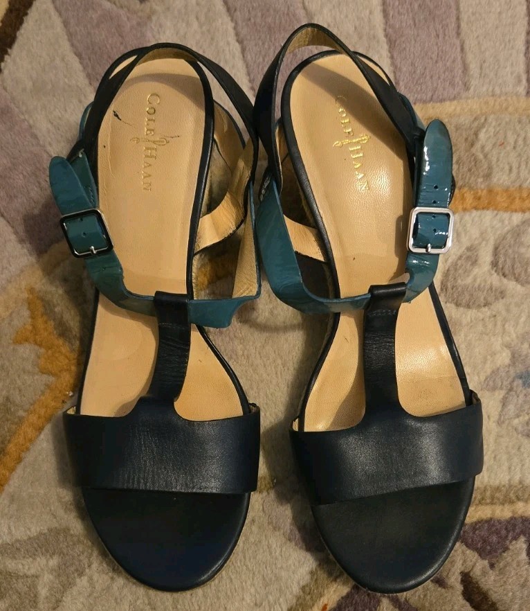Cole Haan Leather Espadrilles In Shades of Blue Size 8.5M Women’s