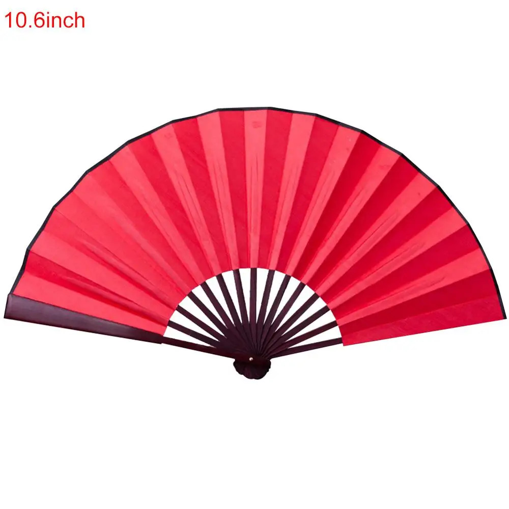 10.6 Inch/13 Inch Silk Cloth Blank Chinese Folding Fan Wooden Bamboo Antiquity