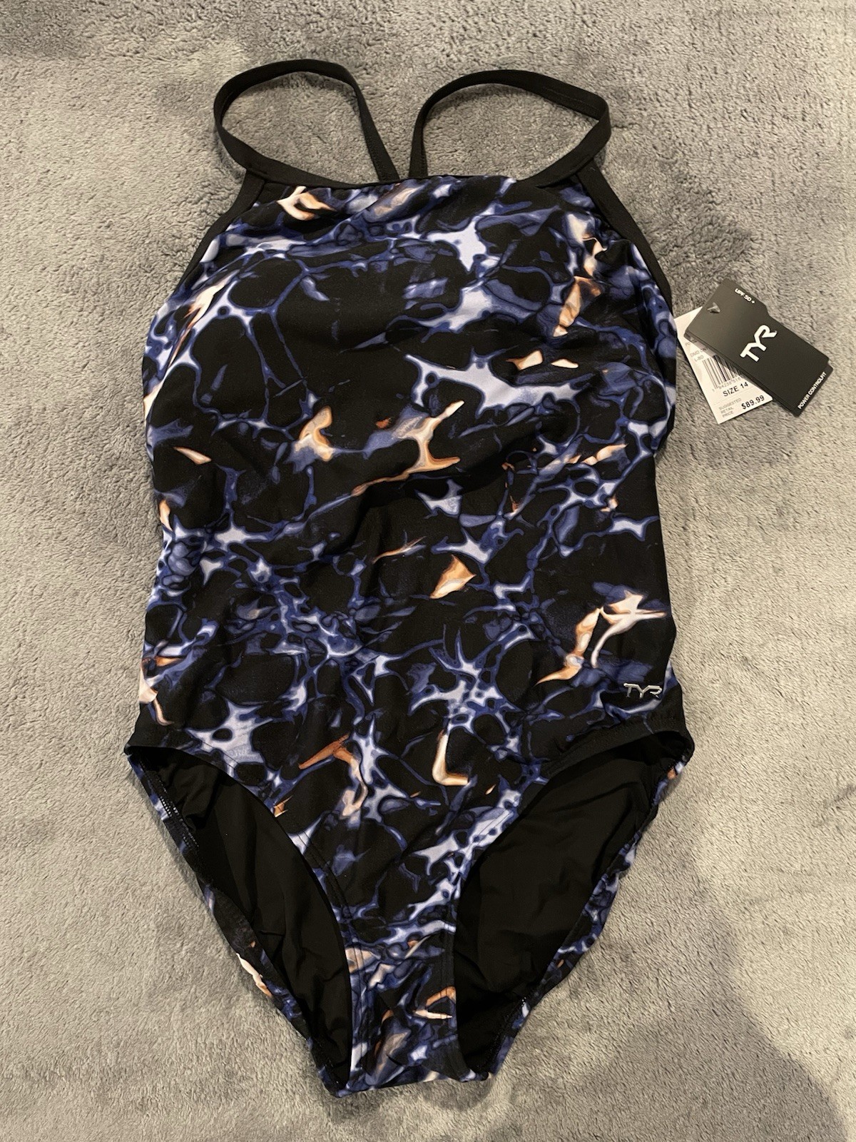 TYR Durafast Elite Diamondfit Neuron One Piece Swimsuit Women’s US Size 14