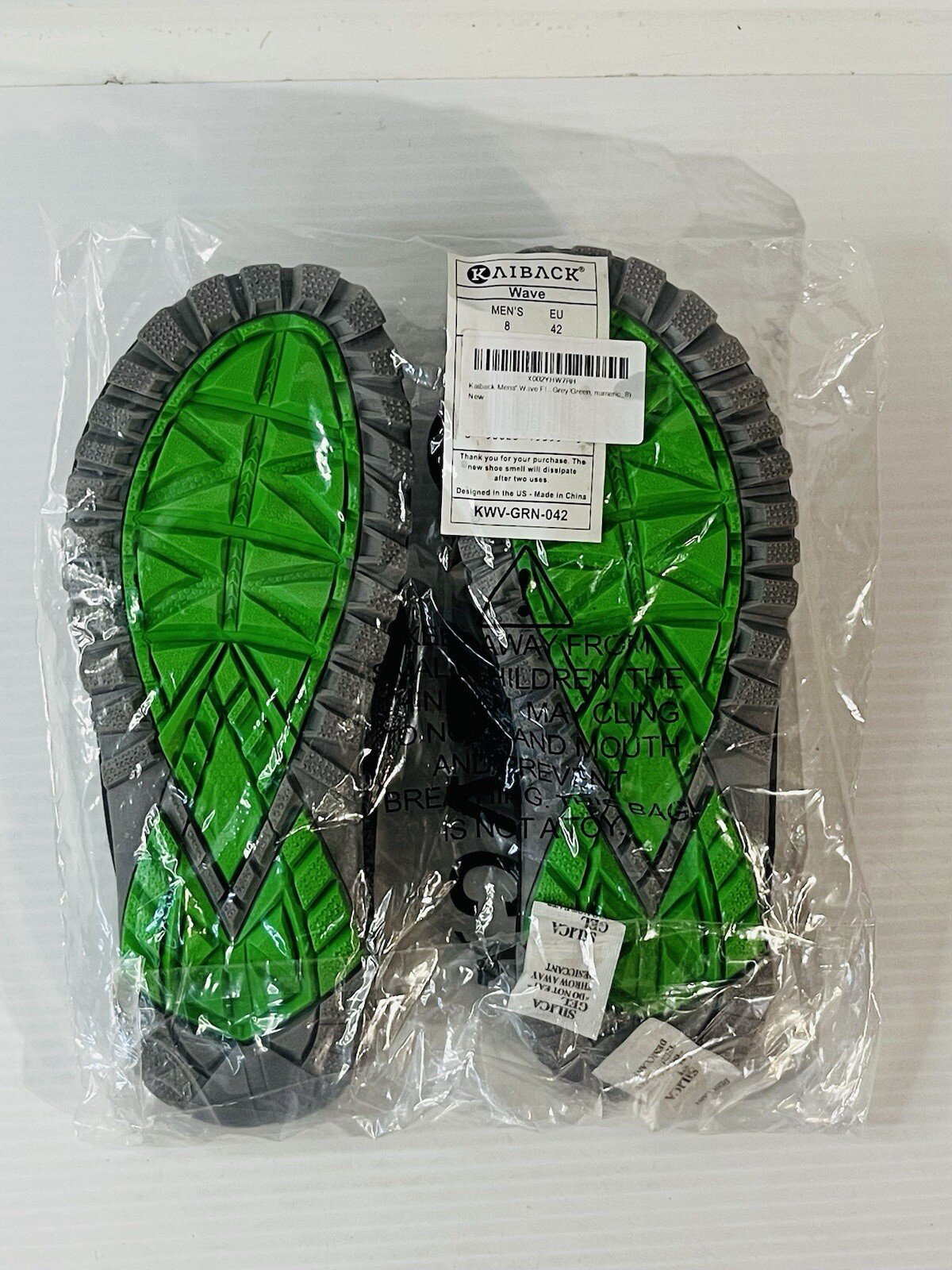 Kaiback Wave Sport Men’s Flip Flop Sandals with Tough Tread Size 8 Green NWT