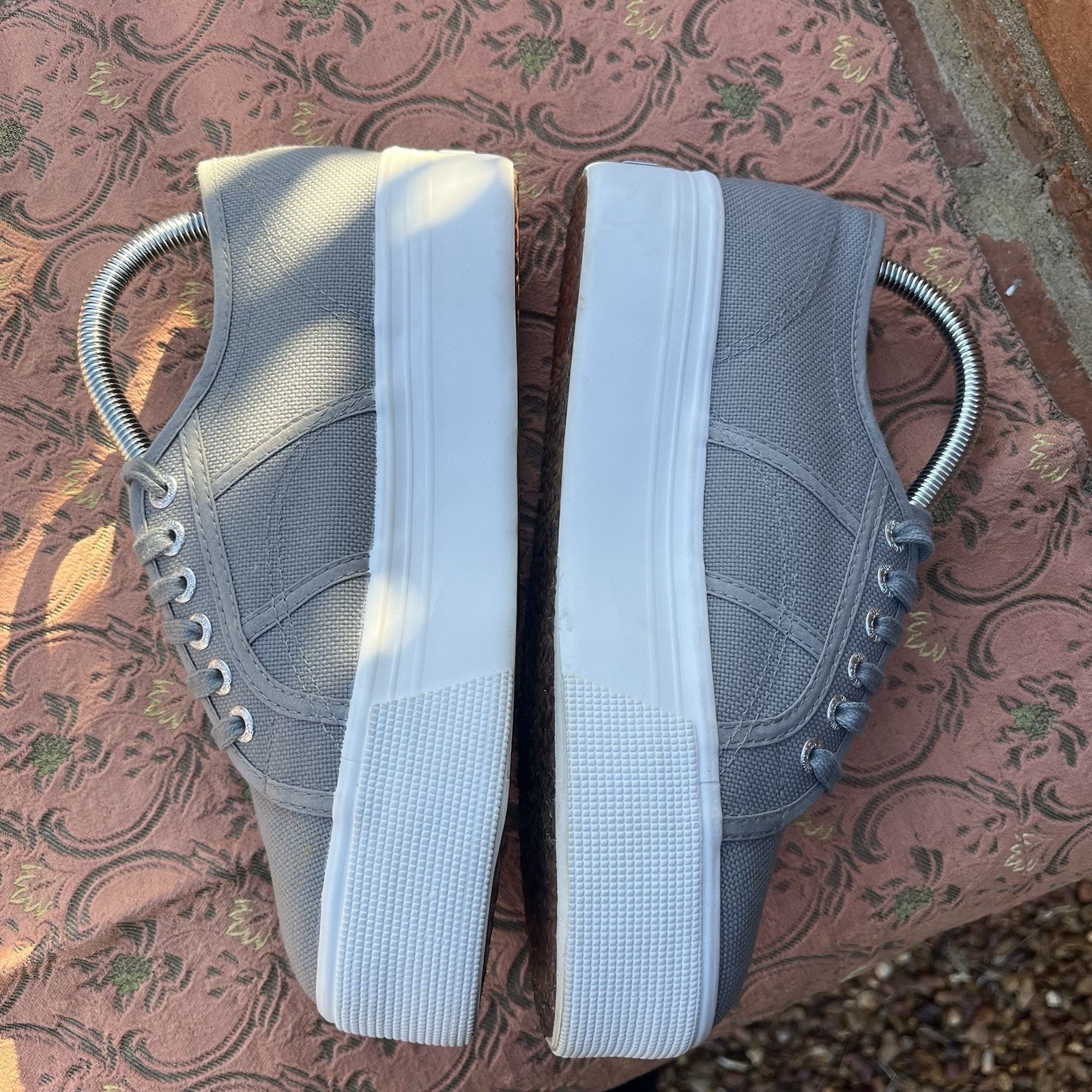 Superga 1.5 in Platform Canvas Sneaker Size 8.5 Gray Women’s Shoes