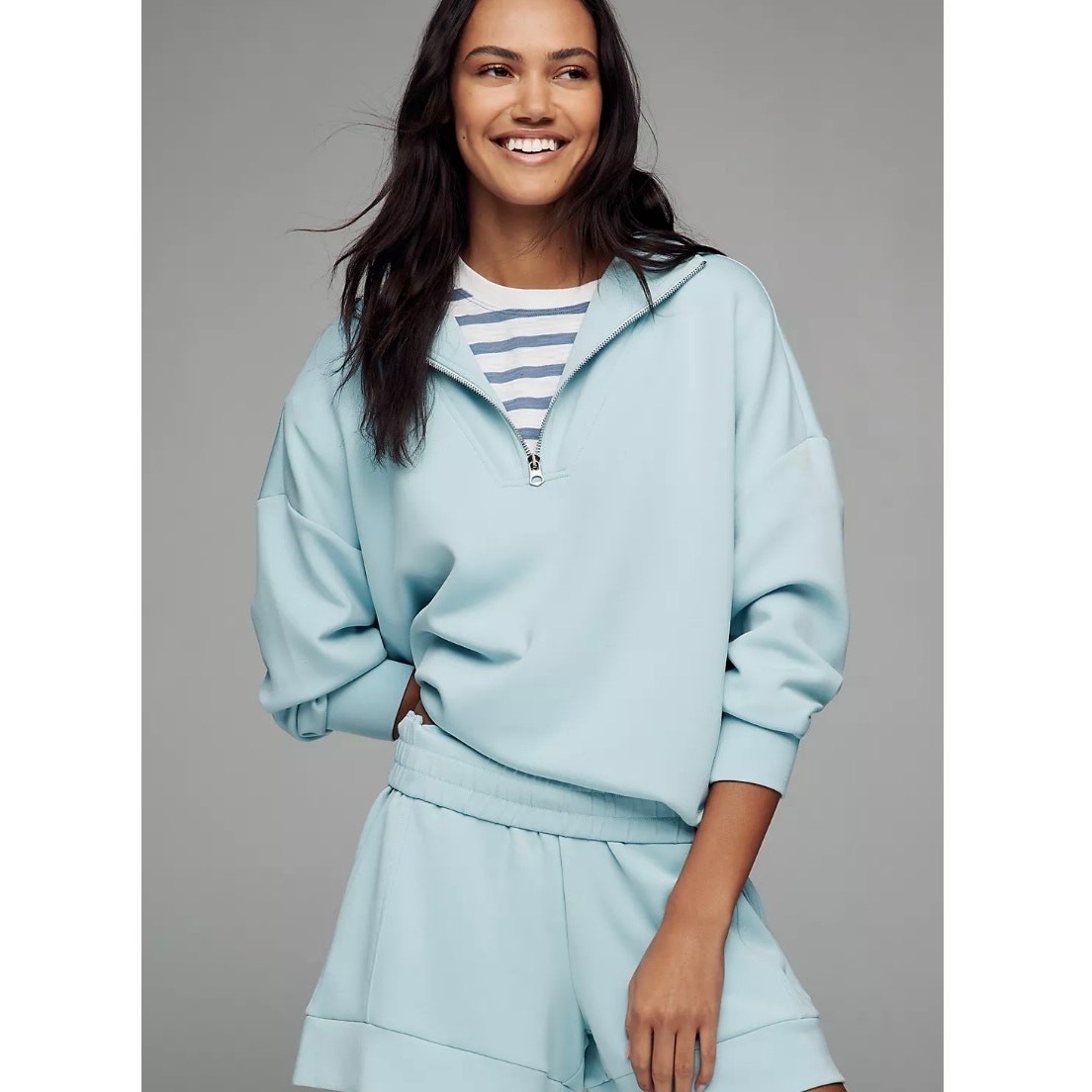 Varley Women’s Hawley Half-Zip Pullover Sky Blue Size L