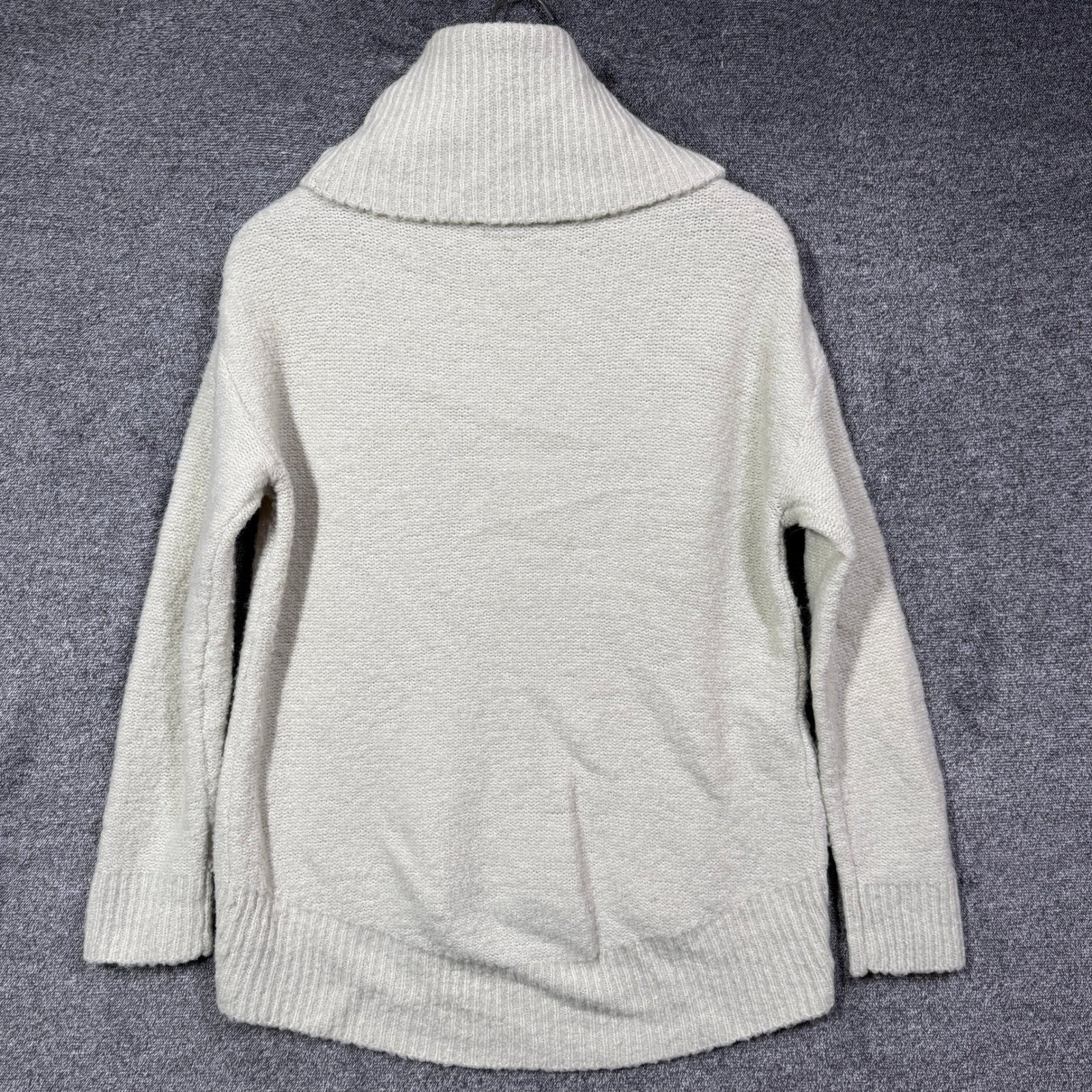 Karen Kane Sweater Wool Blend Womens XS Cream Turtleneck Bobble Knit Cowl