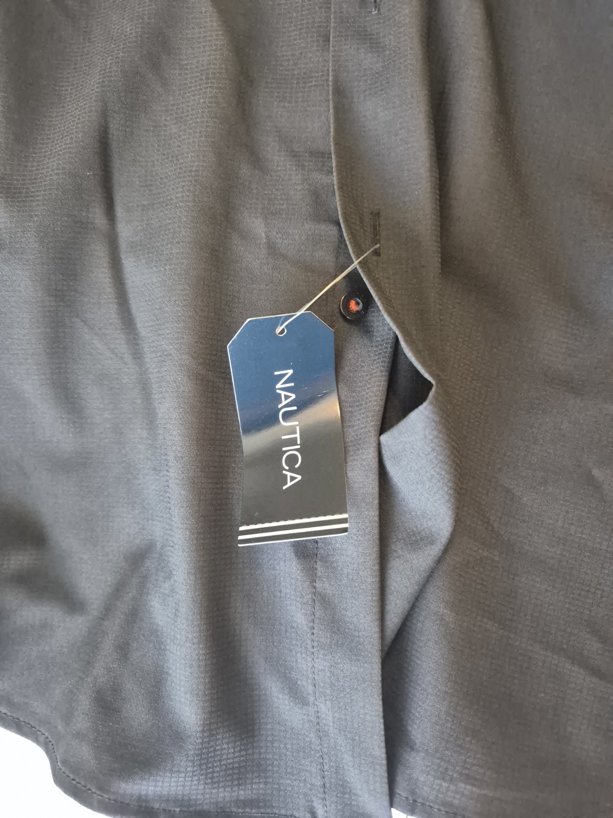 Nautica Slim Fit Performance Dress Shirt Black XL 17-17 1/2 34/35 Long Sleeve