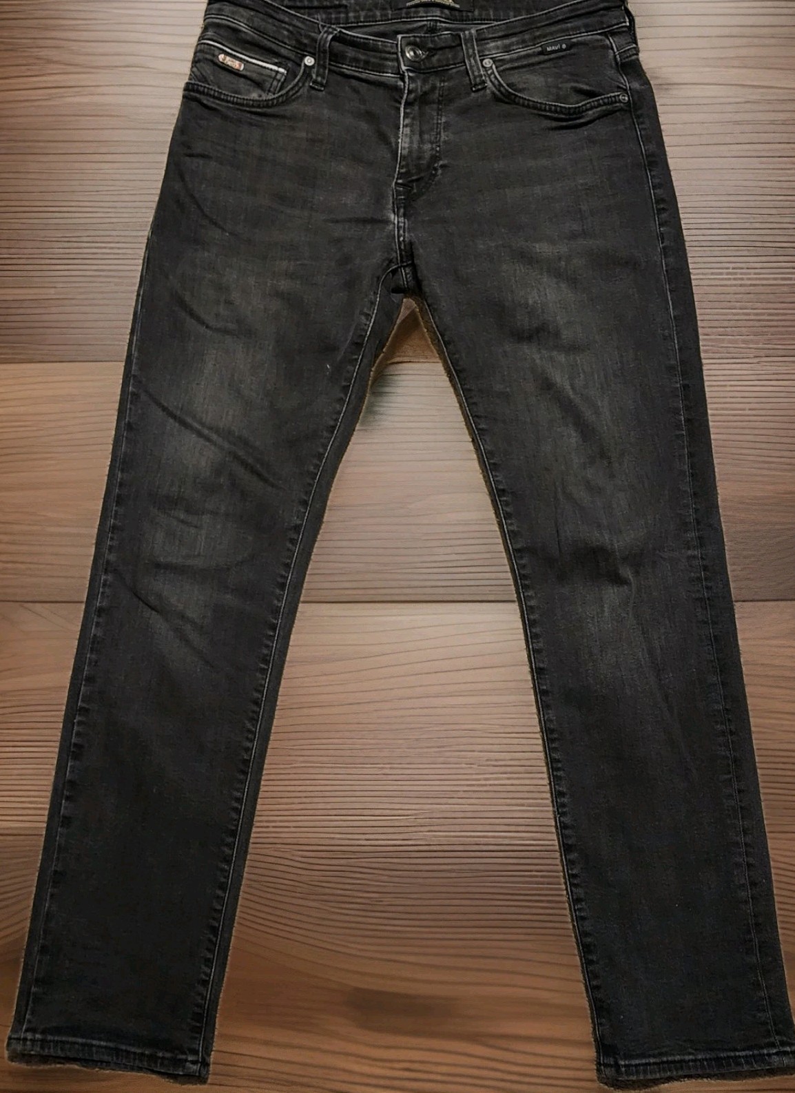 Mavi Premium Jeans Luxe 31 x 30 Marcus Slim Straight Black Stretch Denim Jeans