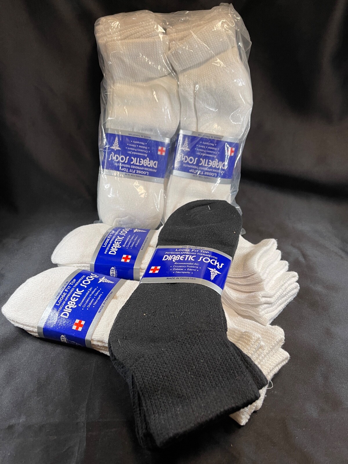 21 Pair Ankle Quarter Crew Diabetic Socks Men’S Women’S Unisex Size 10-13