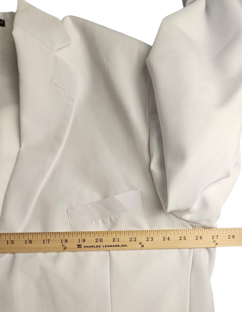 Vittorio St. Angelo White Suit Split Collar 2 Button 54R Pants 48×26 Formal NWT