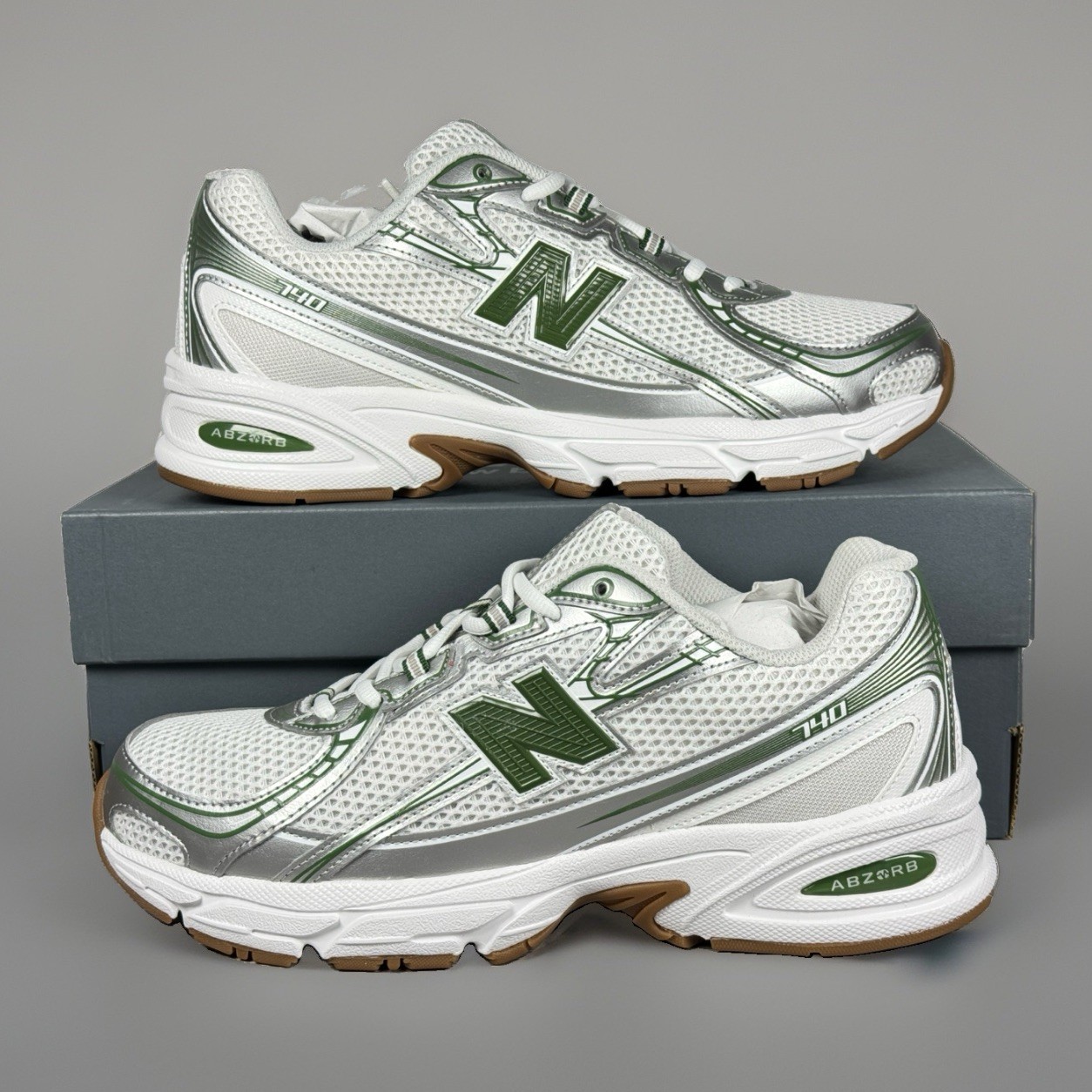 New Balance 740 Grey Green White Metallic Silver Men’s Size 10 U740SF2 Sneakers