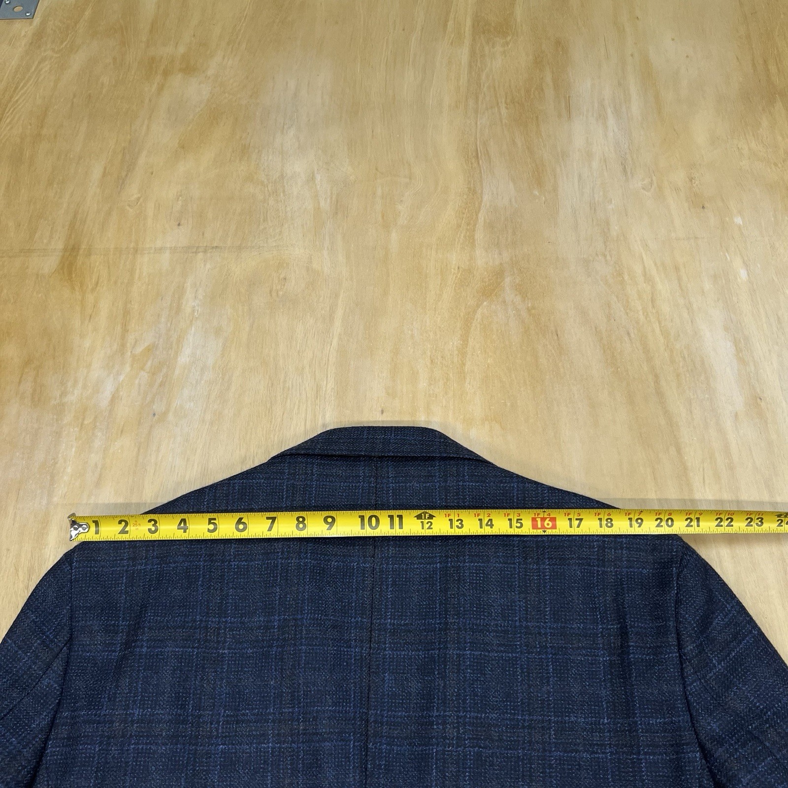 Joseph Abboud Blazer Sport Coat Mens 50S Short Wool Navy/Black/Brown Flannel