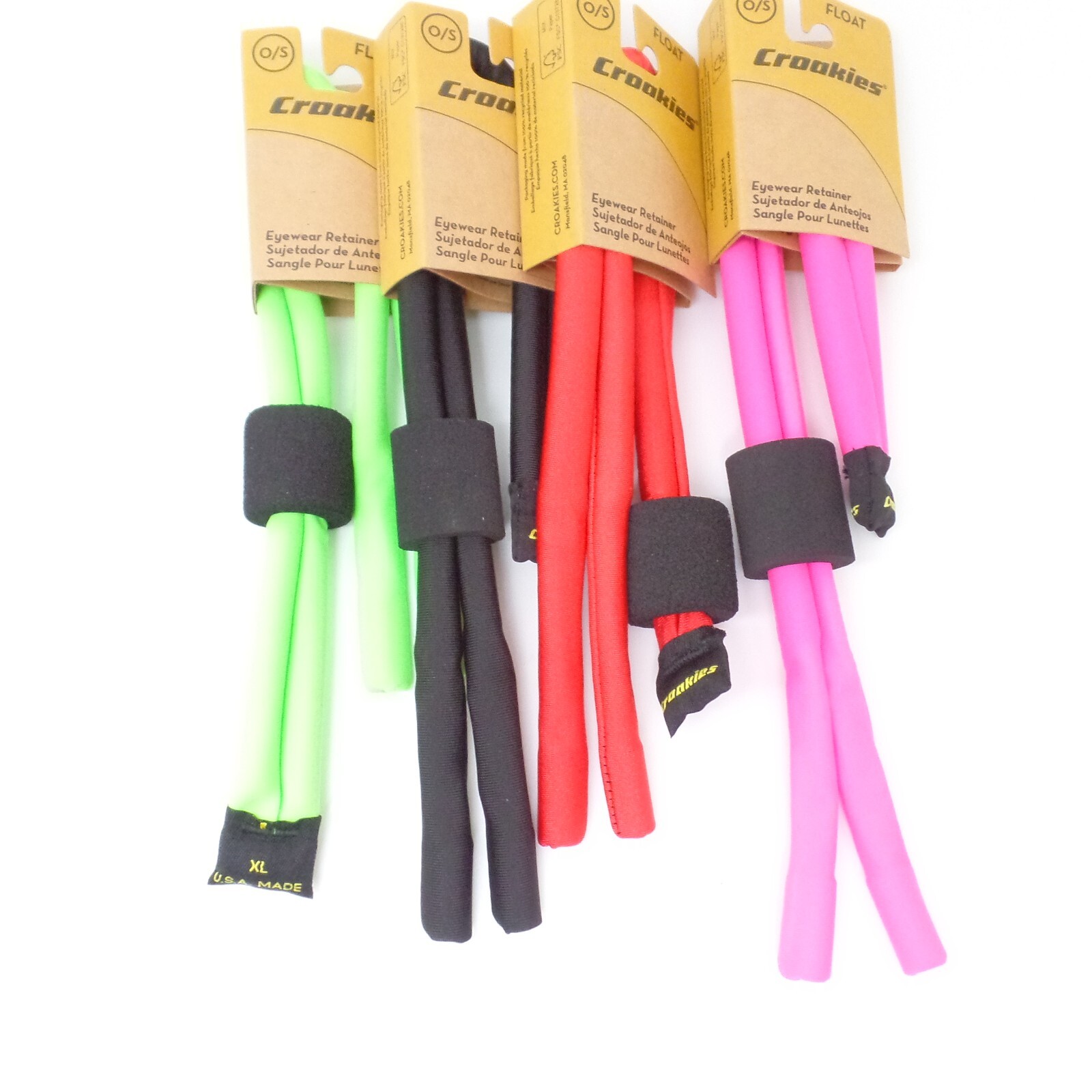 Croakies Lycra Suiter Float Eyewear Retainer New Pink, Black, Green, Red