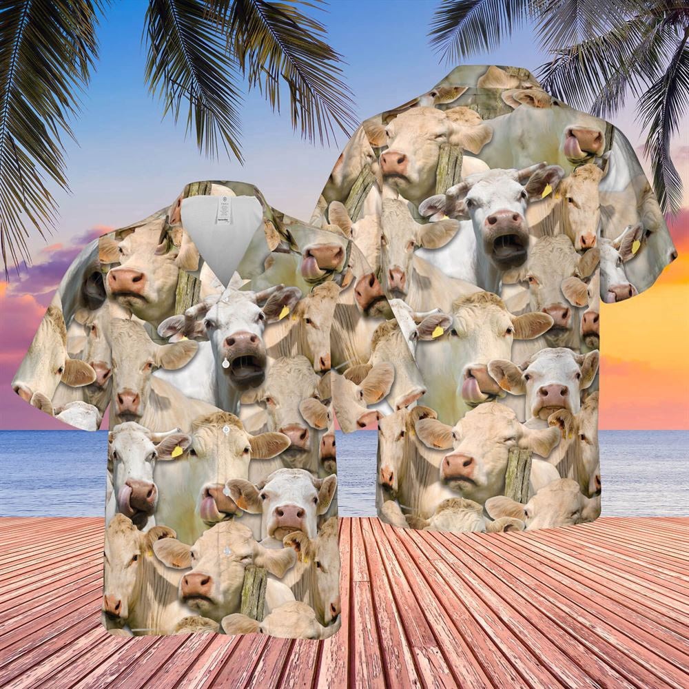 Personalized Funny Cow Hawaiian Shirt, All Over Printed 3D Farmer Shirts S-5XL