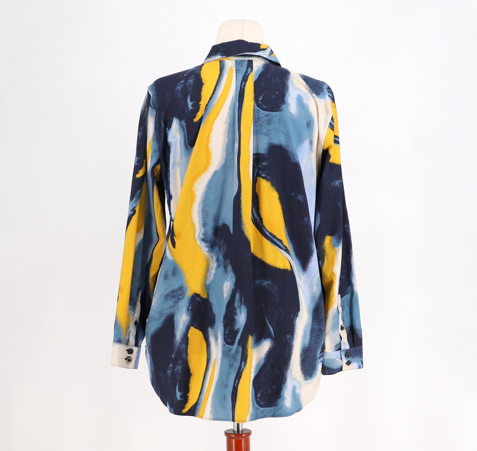 CHICO’S $105 No Iron Stretch Abstract Print Button-Down Tunic Shirt Size 2/US 12
